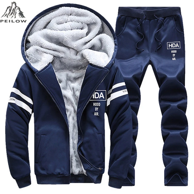 PEILOW Winter Tracksuits Men Set Thicken Fleece Hoodies+Pants Suit autumn Sweatshirt Sportswear Set Male Hoodie Sporting Suits
PEILOW Winter Tracksuits Men Set Thicken Fleece Hoodies+Pants Suit autumn Sweatshirt Sportswear Set Male Hoodie Sporting Suits