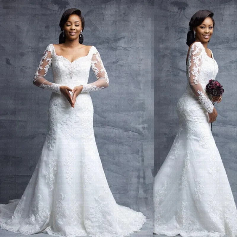 2019 Amazing Square Collar Mermaid Wedding Dress Long Sleeves Lace Vestido De Noiva Backless Bridal Gowns Wedding Gown
2019 Amazing Square Collar Mermaid Wedding Dress Long Sleeves Lace Vestido De Noiva Backless Bridal Gowns Wedding Gown