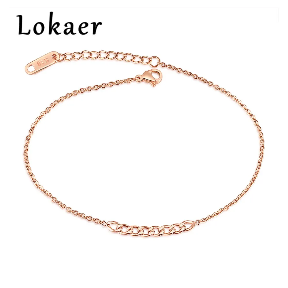 Lokaer New Design Female Anklets Jewelry Personalized Delicate Link Chain Rose Gold Color Women Anklets For Girls LGZ029
Lokaer New Design Female Anklets Jewelry Personalized Delicate Link Chain Rose Gold Color Women Anklets For Girls LGZ029