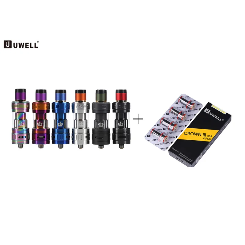 Original Uwell Crown III Atomizer 5ml tank Diameter 24.5mm with a pack crown 3 coil 0.5ohm Vape Tank E-cigarette
Original Uwell Crown III Atomizer 5ml tank Diameter 24.5mm with a pack crown 3 coil 0.5ohm Vape Tank E-cigarette