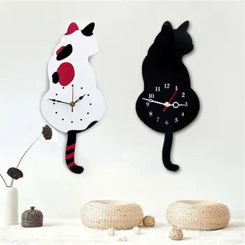 Creative Cute White/Black Wagging Tail Cat Wall Clock for Kids Bedroom Wall Decorative Wall Clocks Wagging Tail
Creative Cute White/Black Wagging Tail Cat Wall Clock for Kids Bedroom Wall Decorative Wall Clocks Wagging Tail