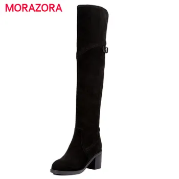 MORAZORA 2018 new fashion high heel over the knee boots women autumn winter cow suede leather boots round toe square heel boots
MORAZORA 2018 new fashion high heel over the knee boots women autumn winter cow suede leather boots round toe square heel boots