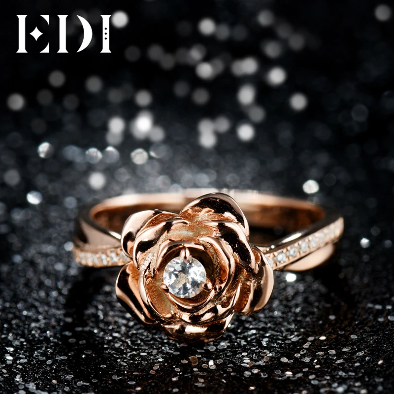 EDI Genuine Floral 0.1CT Natural Topaz Moissanite Diamond Ring 925 Sterling-silver-jewelry Flower Beauty And The Beast Rose
EDI Genuine Floral 0.1CT Natural Topaz Moissanite Diamond Ring 925 Sterling-silver-jewelry Flower Beauty And The Beast Rose