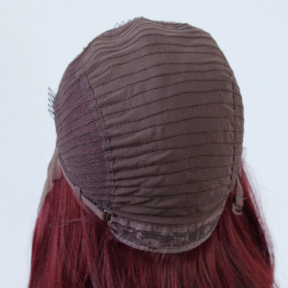 alt=''Synthetic Hair Lace Front Wigs Bob Straight Burgundy Full Head Wig Heat Resistant Fiber Wig for Women Bobo''-d6dd3