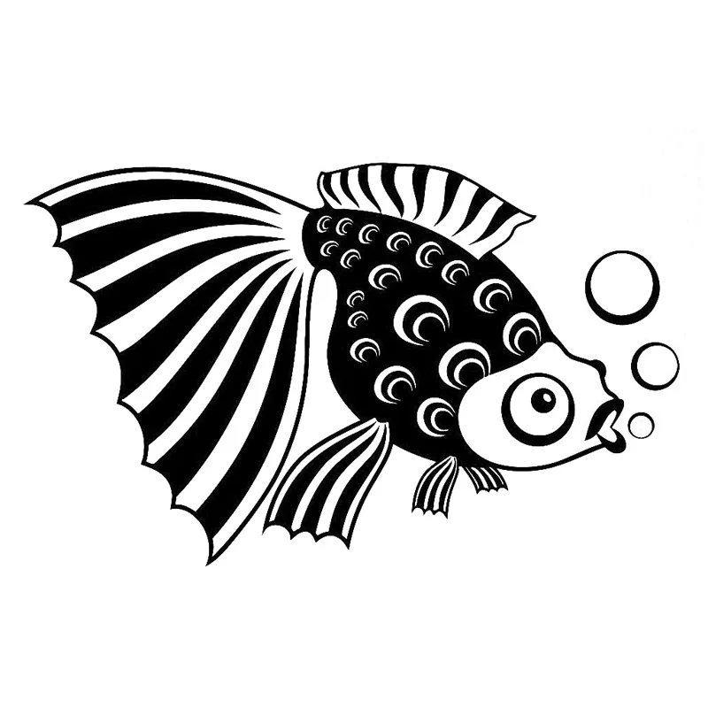 15.8cm*9.8cm Cartoon Fish Decor Stickers Decals Vinyl Black/Silver S3-6216 | Автомобили и мотоциклы