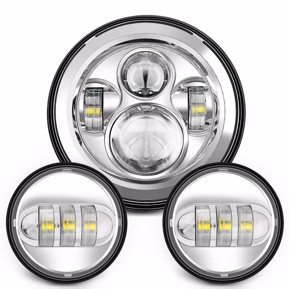 HJYUENG 45w 7"DAYMAKER Headlight H4 Hi/Low Beam +30w Motorcycle Fog Light Dual 4.5" - 4 1/2"Auxiliary LED Fog Lights Bulb Harley
HJYUENG 45w 7"DAYMAKER Headlight H4 Hi/Low Beam +30w Motorcycle Fog Light Dual 4.5" - 4 1/2"Auxiliary LED Fog Lights Bulb Harley