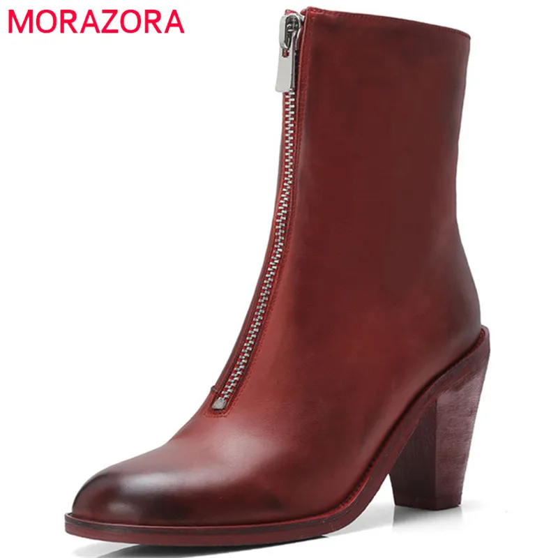 MORAZORA 2020 new arrival ankle boots for women round toe genuine leather autumn boots square heels fashion dress shoes woman
MORAZORA 2020 new arrival ankle boots for women round toe genuine leather autumn boots square heels fashion dress shoes woman