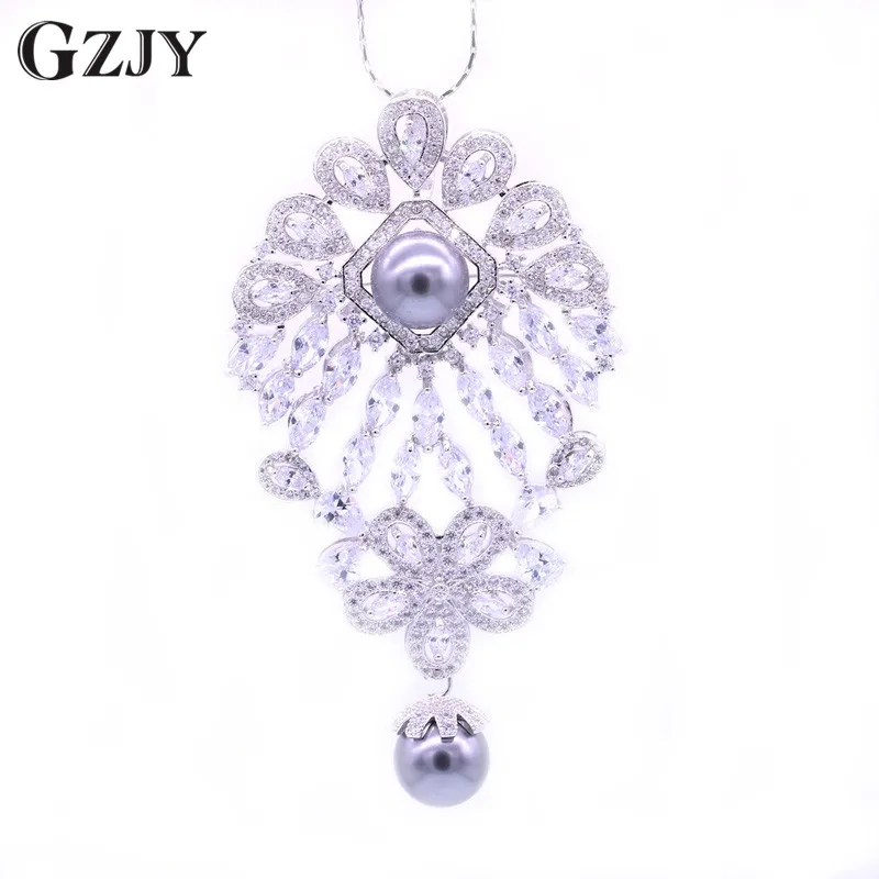 GZJY Vintage Pearl AAA Zircon Gold Color Brooch Pin/Pendant For Women Multiple Use Clothes Pins Versatility Jewelry
GZJY Vintage Pearl AAA Zircon Gold Color Brooch Pin/Pendant For Women Multiple Use Clothes Pins Versatility Jewelry