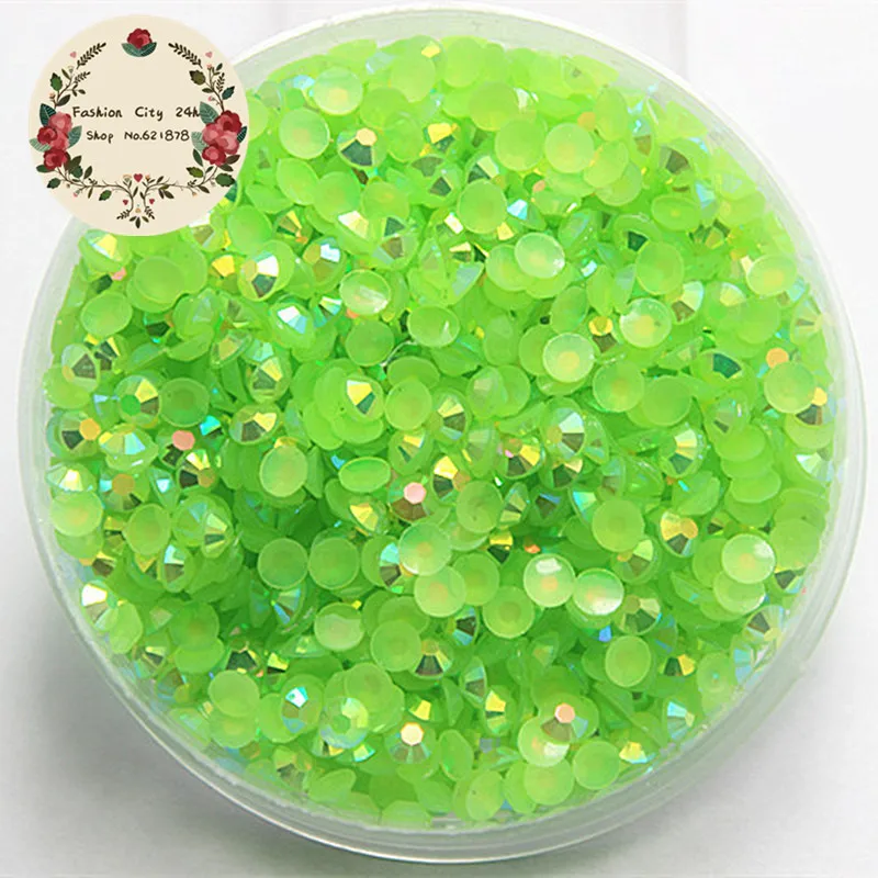 Nail art rhinestone! 3.0MM SS12 5000pcs/pack Resin Flatback Rhinestone Jelly Apple Green AB 14 facets for nail art decoration
Nail art rhinestone! 3.0MM SS12 5000pcs/pack Resin Flatback Rhinestone Jelly Apple Green AB 14 facets for nail art decoration