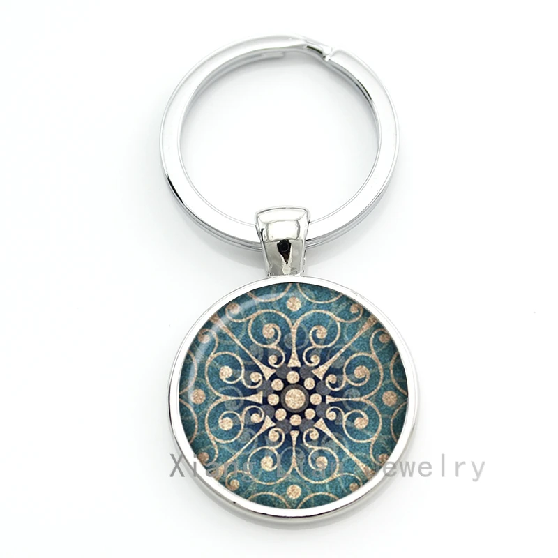 Vintage blue Snowflake Mandala keychain handmade glass cabochon dome New Year Christmas Jewelry key chain ring Xmas gift CM170
Vintage blue Snowflake Mandala keychain handmade glass cabochon dome New Year Christmas Jewelry key chain ring Xmas gift CM170