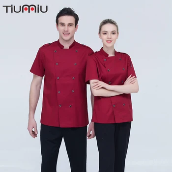 High Quality Chef Uniforms Women Men Short-sleeve Bakery Hotel Restaurant Chef Work Wear Uniform Summer Breathable Chef Jacket 
High Quality Chef Uniforms Women Men Short-sleeve Bakery Hotel Restaurant Chef Work Wear Uniform Summer Breathable Chef Jacket