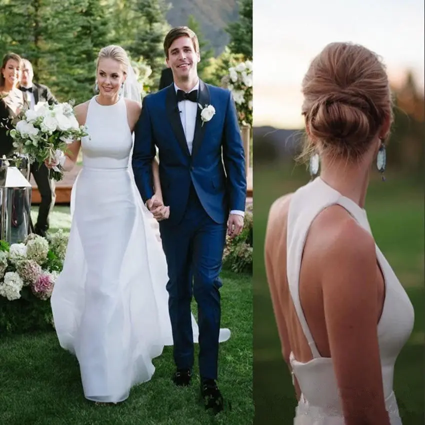 White Wedding Dresses 2019 High Neck Mermaid Satin Halter Backless Bridal Gowns Wedding Gown Vestido De Novias
White Wedding Dresses 2019 High Neck Mermaid Satin Halter Backless Bridal Gowns Wedding Gown Vestido De Novias