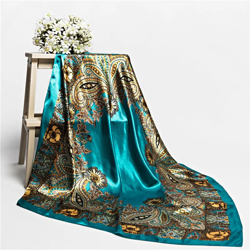 90*90cm Luxury Brand Women Square Silk Scarf Female European Style Mysterious Mask Print Spring Shawls For Ladies
90*90cm Luxury Brand Women Square Silk Scarf Female European Style Mysterious Mask Print Spring Shawls For Ladies