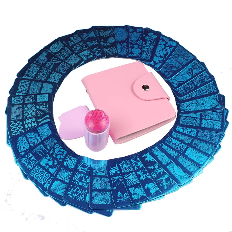 Finger Angel 35Pcs Nail Art Plate Nail Art Stamping Template+1Pcs Pink PU Stamping Case+1Pcs Jelly Silicon Stamper & Set W049
Finger Angel 35Pcs Nail Art Plate Nail Art Stamping Template+1Pcs Pink PU Stamping Case+1Pcs Jelly Silicon Stamper & Set W049