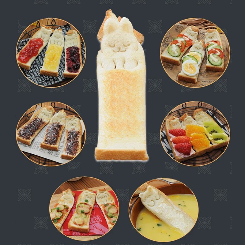 Cartoon animal Cake bread strip mould 3 shape sandwich toast pieces styling maker Kitchen baking tools | Дом и сад