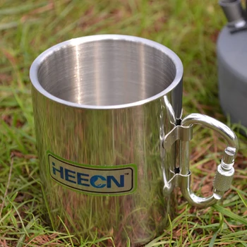free shiping Heecn outdoor stainless steel cup hiking buckle cup folding handle cup double layer coffee cup 300ml
free shiping Heecn outdoor stainless steel cup hiking buckle cup folding handle cup double layer coffee cup 300ml