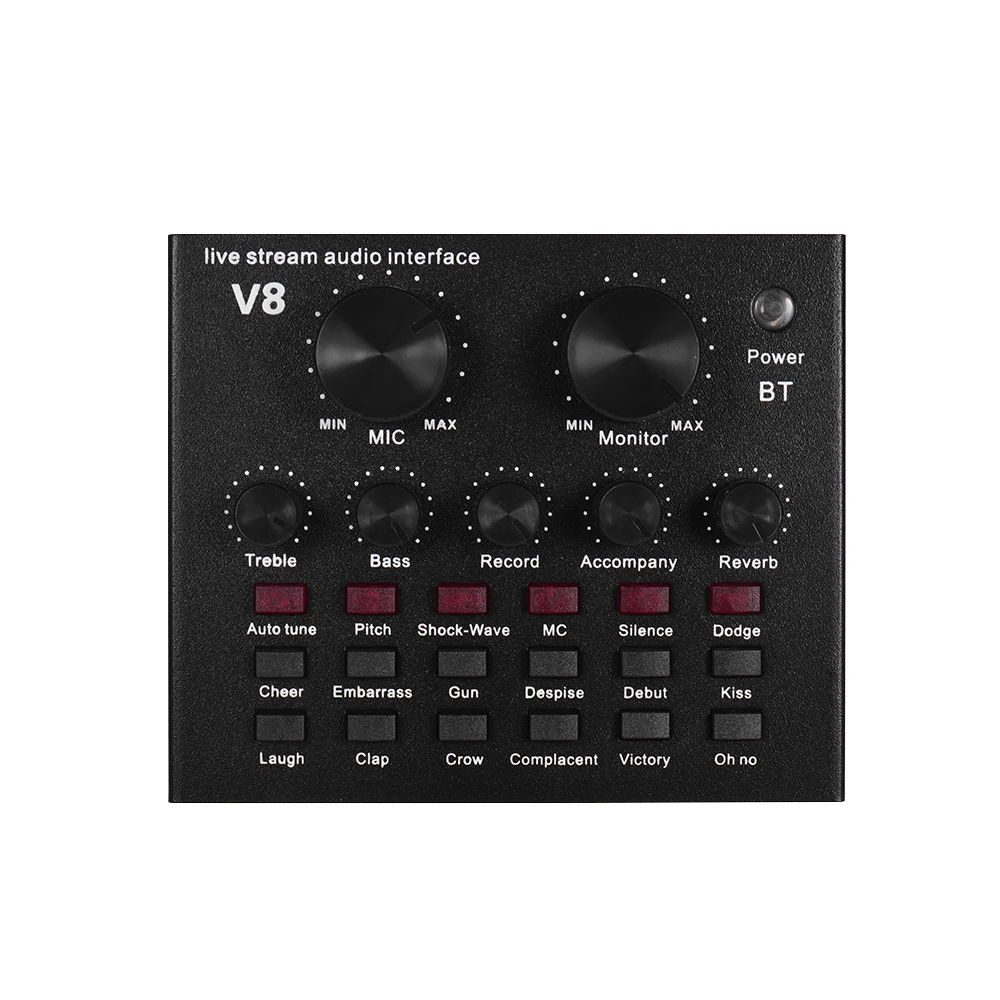 Mixing Sound Card External USB Audio Interface BT Connection with Multiple Sound Effects Built-in Rechargeable Battery for Live
Mixing Sound Card External USB Audio Interface BT Connection with Multiple Sound Effects Built-in Rechargeable Battery for Live