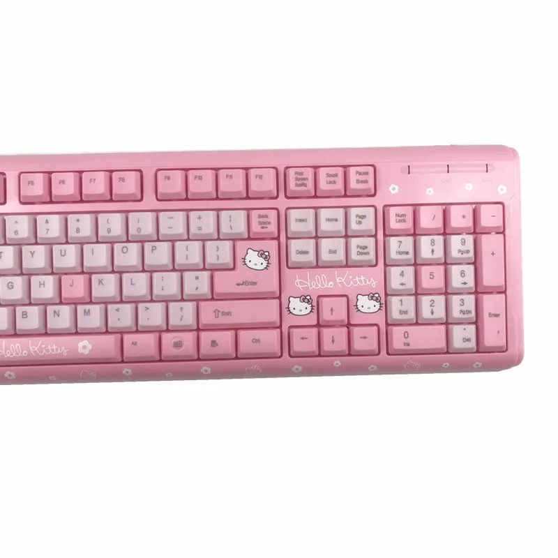 Pink Hello Kitty Keyboard USB Wired Cute Girls Ultra thin Computer USB Keyboard For Desktop