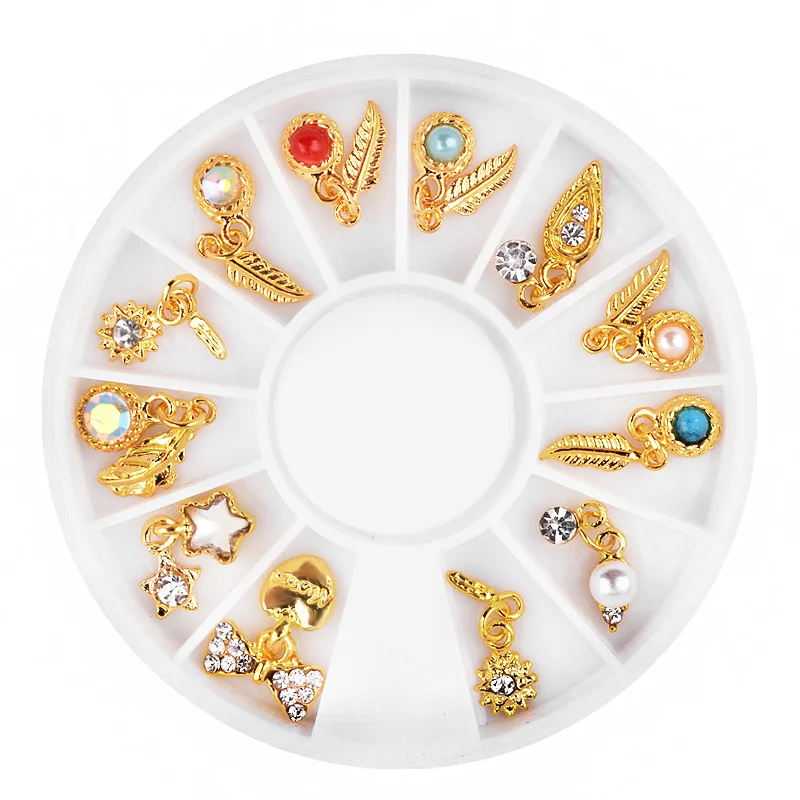 1 Wheel Gold Alloy Pendant Feather Pearl AB Clear Rhinestone Nail Decorations DIY Charm Nail Art Jewelry Supplies
1 Wheel Gold Alloy Pendant Feather Pearl AB Clear Rhinestone Nail Decorations DIY Charm Nail Art Jewelry Supplies
