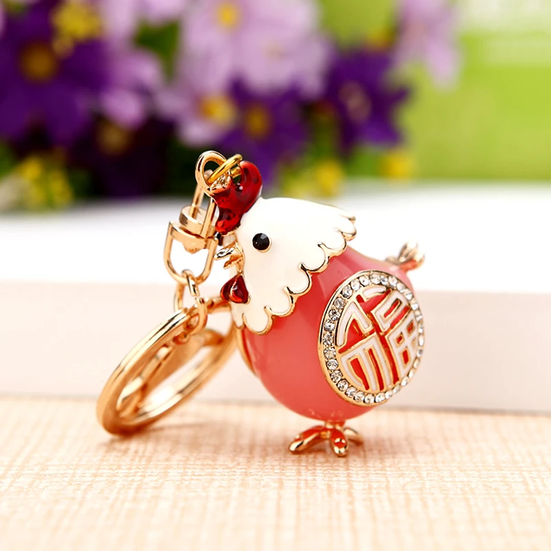 Cute zodiac key chain creative car key ring crystal Fu chick handbag pendant key ring charm jewelry Chicken Key Ring
Cute zodiac key chain creative car key ring crystal Fu chick handbag pendant key ring charm jewelry Chicken Key Ring