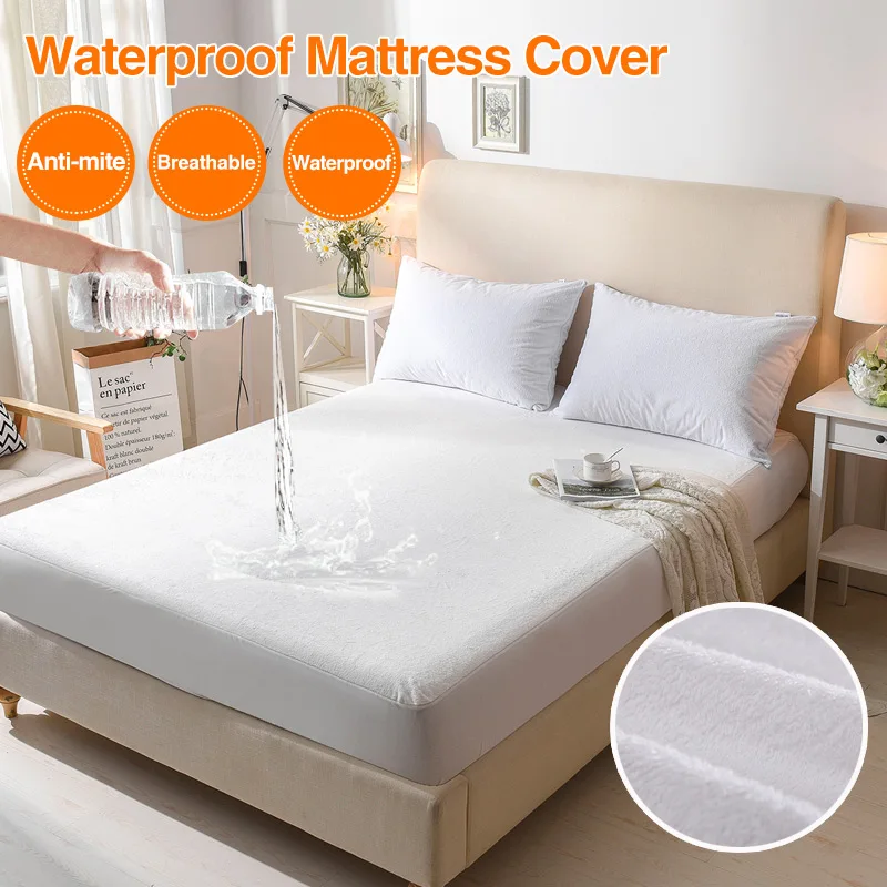 Bed Cover Cotton Terry Matress Cover 100% Waterproof Breathable Mattress Protector Bed Anti-mite Mattress Pad Cover for Mattress
Bed Cover Cotton Terry Matress Cover 100% Waterproof Breathable Mattress Protector Bed Anti-mite Mattress Pad Cover for Mattress