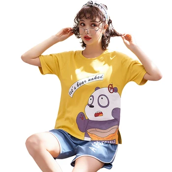Women's Pajamas set Women Short Sleeve Sleepwear 100% Cotton Lovely Animal Panda Tops + Shorts 2 Pieces Sleep Pyjama Female XXL
Women's Pajamas set Women Short Sleeve Sleepwear 100% Cotton Lovely Animal Panda Tops + Shorts 2 Pieces Sleep Pyjama Female XXL