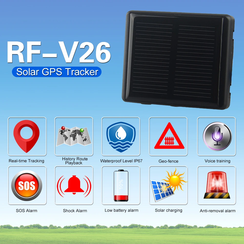 5pcs Solar power GPS Wifi GSM track er RF-V26 for cow cattle solar chargeable animal GPS solar tracker 1 year standby time
5pcs Solar power GPS Wifi GSM track er RF-V26 for cow cattle solar chargeable animal GPS solar tracker 1 year standby time