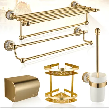Luxury Gold Polished Bathroom Products Space aluminum Bathroom Hardware sets Cosmetic Bathroom Shelves Bathroom Accessories rt10
Luxury Gold Polished Bathroom Products Space aluminum Bathroom Hardware sets Cosmetic Bathroom Shelves Bathroom Accessories rt10