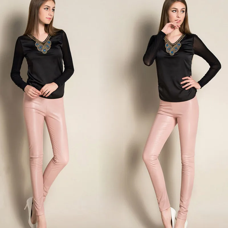 Autumn winter women high waist tight elastic pencil capris PU pants Female sexy skinny fleece faux leather solid trousers Y8872
Autumn winter women high waist tight elastic pencil capris PU pants Female sexy skinny fleece faux leather solid trousers Y8872