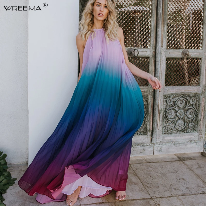 wreeima 2019 summer women dresses Halter sleeveless Sexy Chiffon Dress Halter Backless Long Beach Boho Dress Vestidos Veran
wreeima 2019 summer women dresses Halter sleeveless Sexy Chiffon Dress Halter Backless Long Beach Boho Dress Vestidos Veran