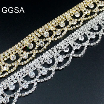 GGSA Czech Clear Rhinestone Cup Chain Gold Silver DIY Browband Wedding Garment Accessories Metal Costume Crystal Applique Trims
GGSA Czech Clear Rhinestone Cup Chain Gold Silver DIY Browband Wedding Garment Accessories Metal Costume Crystal Applique Trims