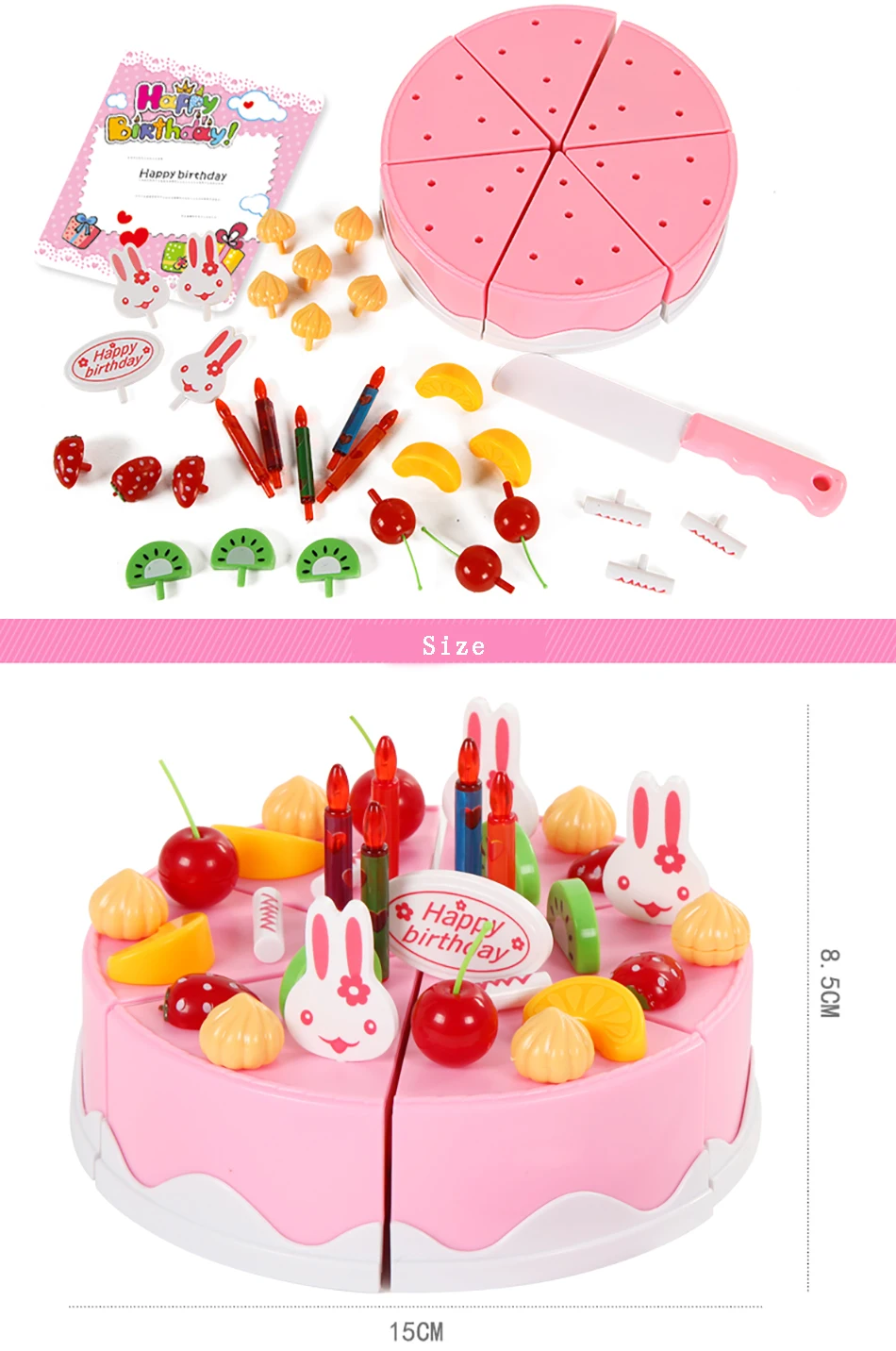 Safe ABS 38 pcs/Set Plastic Kitchen Food Fruit birthday cake Cutting Kids Pretend Play Educational girl DIY De Juguete boy gift 14