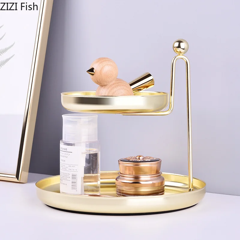 Creative Nordic style iron Gold Double layer Desktop storage organization living room Cake stand Household Pallet storage
Creative Nordic style iron Gold Double layer Desktop storage organization living room Cake stand Household Pallet storage