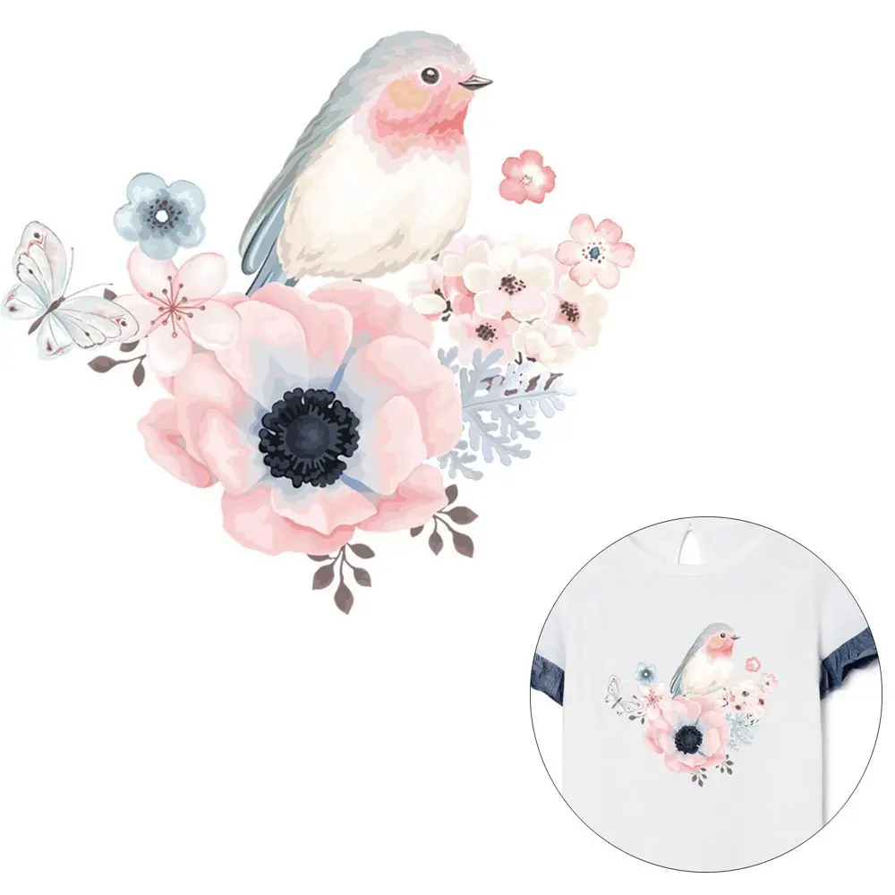 Flower Bird Heat Transfers Iron On Patches For T-shirt DIY Craft Stickers Applications For Clothes Decorative Appliques
Flower Bird Heat Transfers Iron On Patches For T-shirt DIY Craft Stickers Applications For Clothes Decorative Appliques