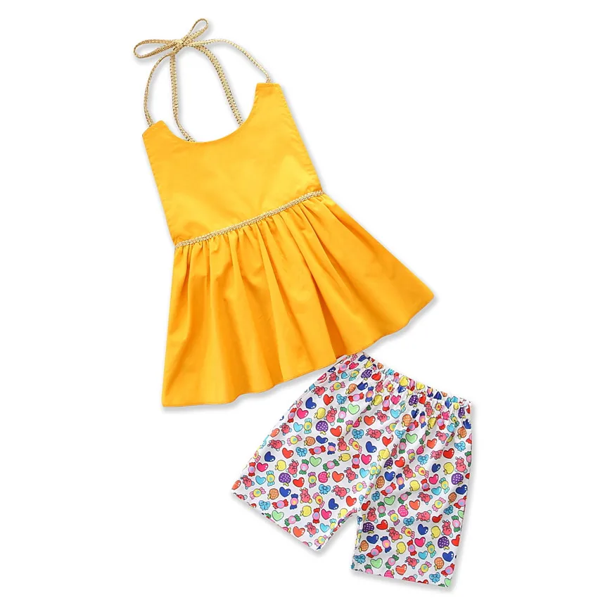 2018 Hot Summer Yellow Tops+Printed shorts 2pcs Toddler Girl Clothing Sets Children Fashion Girls Clothes Suit Baby Girl Clothes
2018 Hot Summer Yellow Tops+Printed shorts 2pcs Toddler Girl Clothing Sets Children Fashion Girls Clothes Suit Baby Girl Clothes