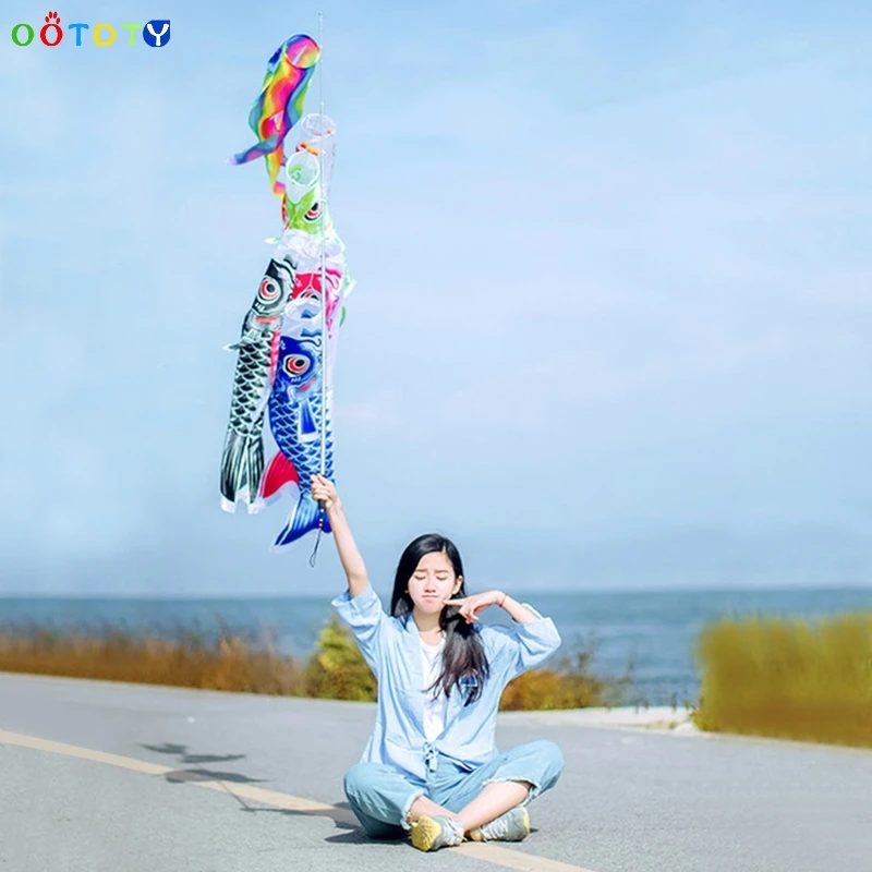 

70cm Koi Nobori Carp Wind Socks Koinobori Colorful Fish Flag Hanging Wall Decor-TwFi