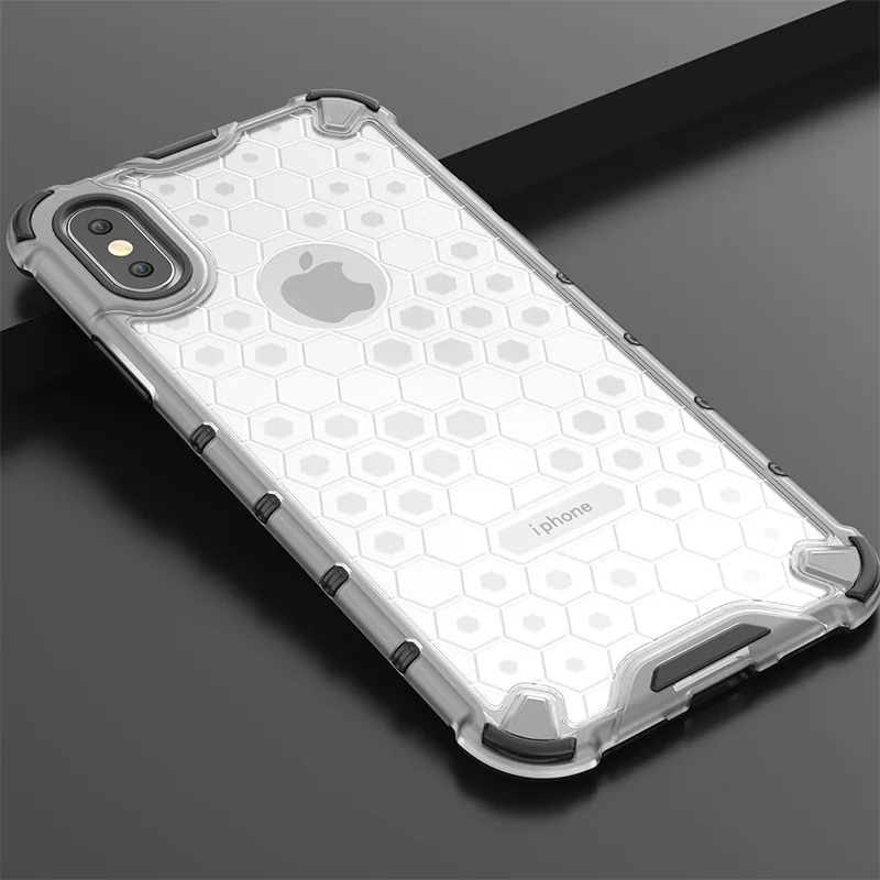 Dual Layer Hybrid TPU + PC Phone Cases For iPhone XS Max XR XS X 7 8 Plus 6 6S Plus Case Honeycomb Texture Clear Shockproof
Dual Layer Hybrid TPU + PC Phone Cases For iPhone XS Max XR XS X 7 8 Plus 6 6S Plus Case Honeycomb Texture Clear Shockproof