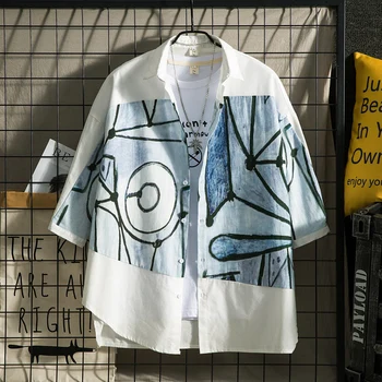 2019 Spring New Korean Version Of Japanese Couple Big Size Seven-point Sleeve Male Chinese Style Casual Shirt Streetwear
2019 Spring New Korean Version Of Japanese Couple Big Size Seven-point Sleeve Male Chinese Style Casual Shirt Streetwear