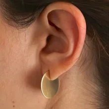 Pendientes geométricos con forma de círculo, pendientes de Color dorado y plateado, colgante de Metal para mujer, joyería Punk de Rock de moda(China)