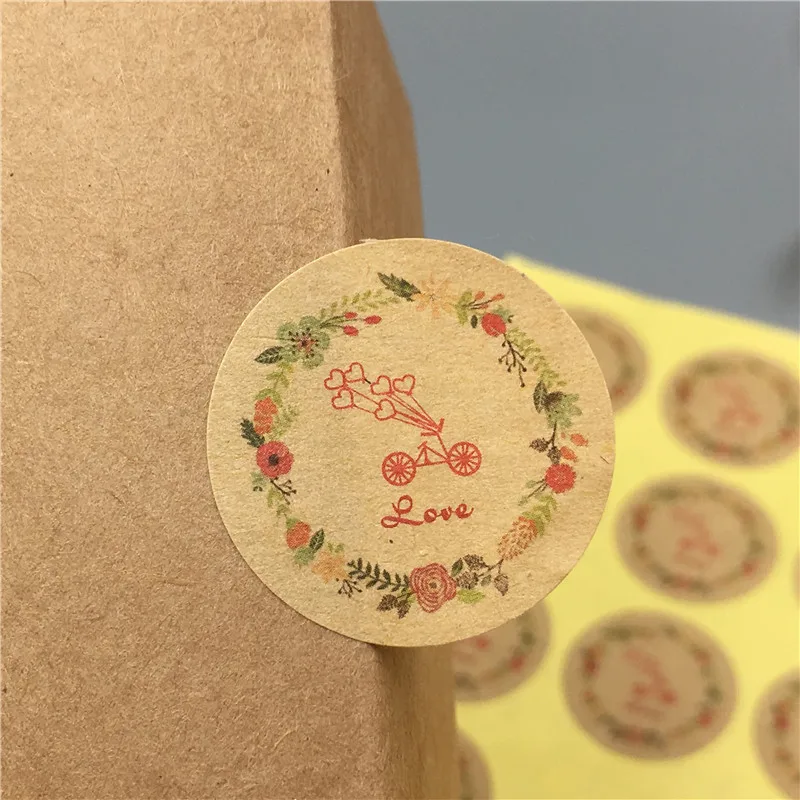 

5000Pcs/Lot Thank You Self-adhesive Kraft Sticker Labels Packing Handmade Cake Cookie Small Product Wrapping Seal 3cm Stickers
