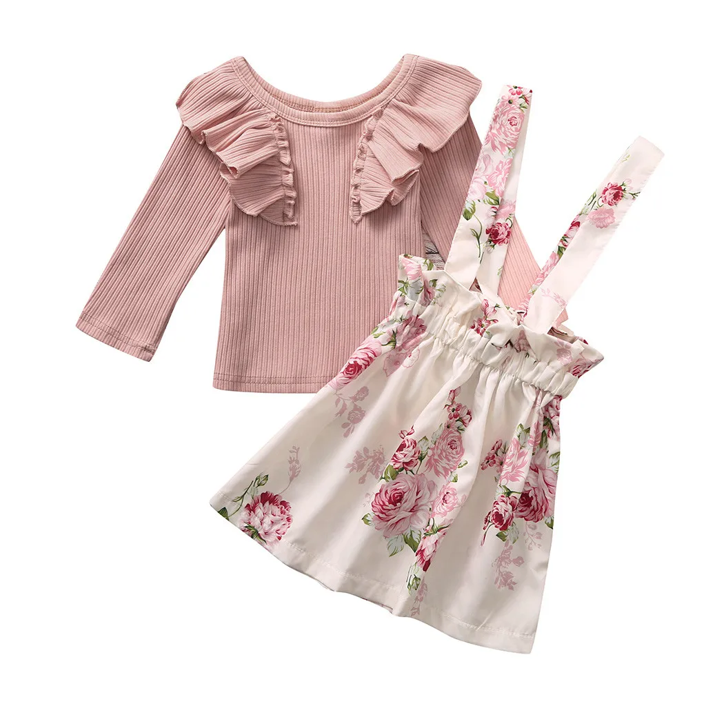 Autumn Baby Boy Girls Clothes Sets Toddler Newborn Long Sleeve Solid Tops+Floral Print Suspender Skirts Outfits roupa infantil
Autumn Baby Boy Girls Clothes Sets Toddler Newborn Long Sleeve Solid Tops+Floral Print Suspender Skirts Outfits roupa infantil