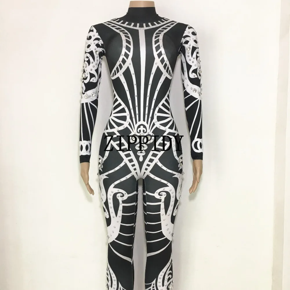 Black White Dyeing Rhinestones Bodysuit Female Singer Sexy Leggings Costume One-piece Jumpsuit Stretch Party Rompers
Black White Dyeing Rhinestones Bodysuit Female Singer Sexy Leggings Costume One-piece Jumpsuit Stretch Party Rompers