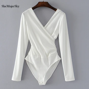 Shemujersky Long Sleeve Bodysuit Women Backless Jumpsuits Black White Body Femme Monos Cortos De Mujer 2017
Shemujersky Long Sleeve Bodysuit Women Backless Jumpsuits Black White Body Femme Monos Cortos De Mujer 2017