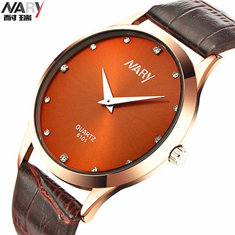 NARY New Ultra-thin Fashion Men Watches Dial Timescale Rhinestone Leather strap Quartz Analog Watch Men's Waterproof Wristwatch
NARY New Ultra-thin Fashion Men Watches Dial Timescale Rhinestone Leather strap Quartz Analog Watch Men's Waterproof Wristwatch