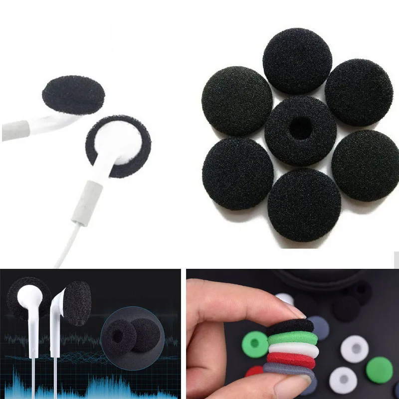 

20 pcs/10 pair 18mm Black Soft Foam Earbud Headphone Ear pads Replacement Sponge Covers Tips For Earphone MP3 MP4 Moblie Phone