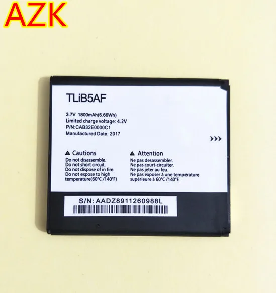 AZK NEW 1800mAh TLiB5AF Battery For Alcatel One Touch Pop C5 OT 5036 5036D 5037 5037D 5037A 5037X phone battery + Tracking code
AZK NEW 1800mAh TLiB5AF Battery For Alcatel One Touch Pop C5 OT 5036 5036D 5037 5037D 5037A 5037X phone battery + Tracking code