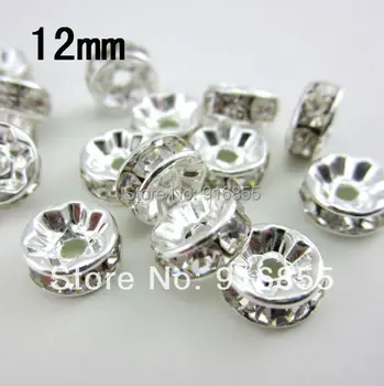 Free shipping 12mm 100pcs/Lot Rhinestone Rondelle Spacer Metal Beads,Silver Plated With Clear Spacers for DIY Jewelry Making
Free shipping 12mm 100pcs/Lot Rhinestone Rondelle Spacer Metal Beads,Silver Plated With Clear Spacers for DIY Jewelry Making