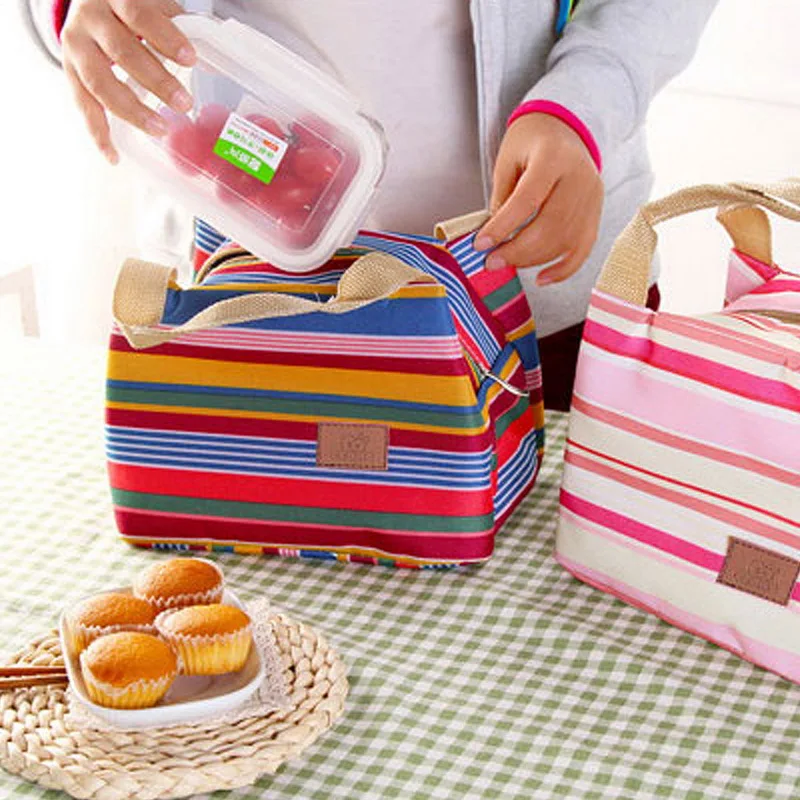 Women Fashion Canvas Lunchbox/heat Preservation Bag/Picnic Bag/Striped Lunch Bag 23x17cm-1
Women Fashion Canvas Lunchbox/heat Preservation Bag/Picnic Bag/Striped Lunch Bag 23x17cm-1