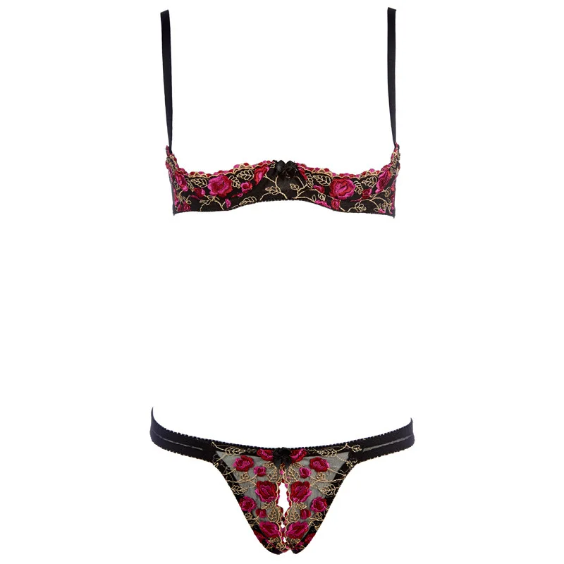 OJBK Exquisite Embroidery Exotic Open Bra Crotchless Thong Sexy Temptation Underwear Womens Lingerie Set Conjunto Feminino
OJBK Exquisite Embroidery Exotic Open Bra Crotchless Thong Sexy Temptation Underwear Womens Lingerie Set Conjunto Feminino