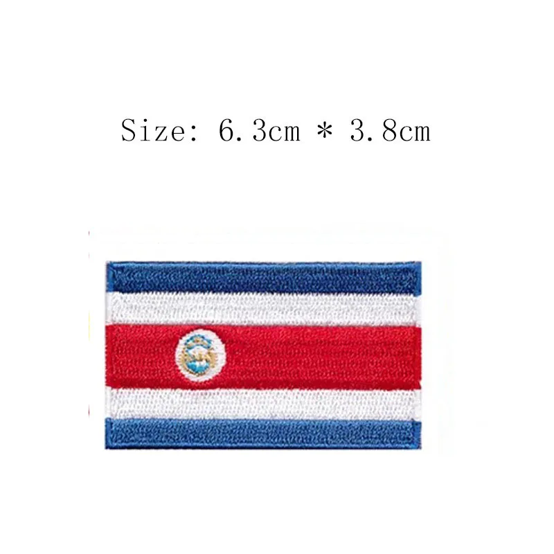 

Costa Rica 6.3cm embroidery flag patch Wholesale price ironing badges for caps right chest back of the clothes National emblem